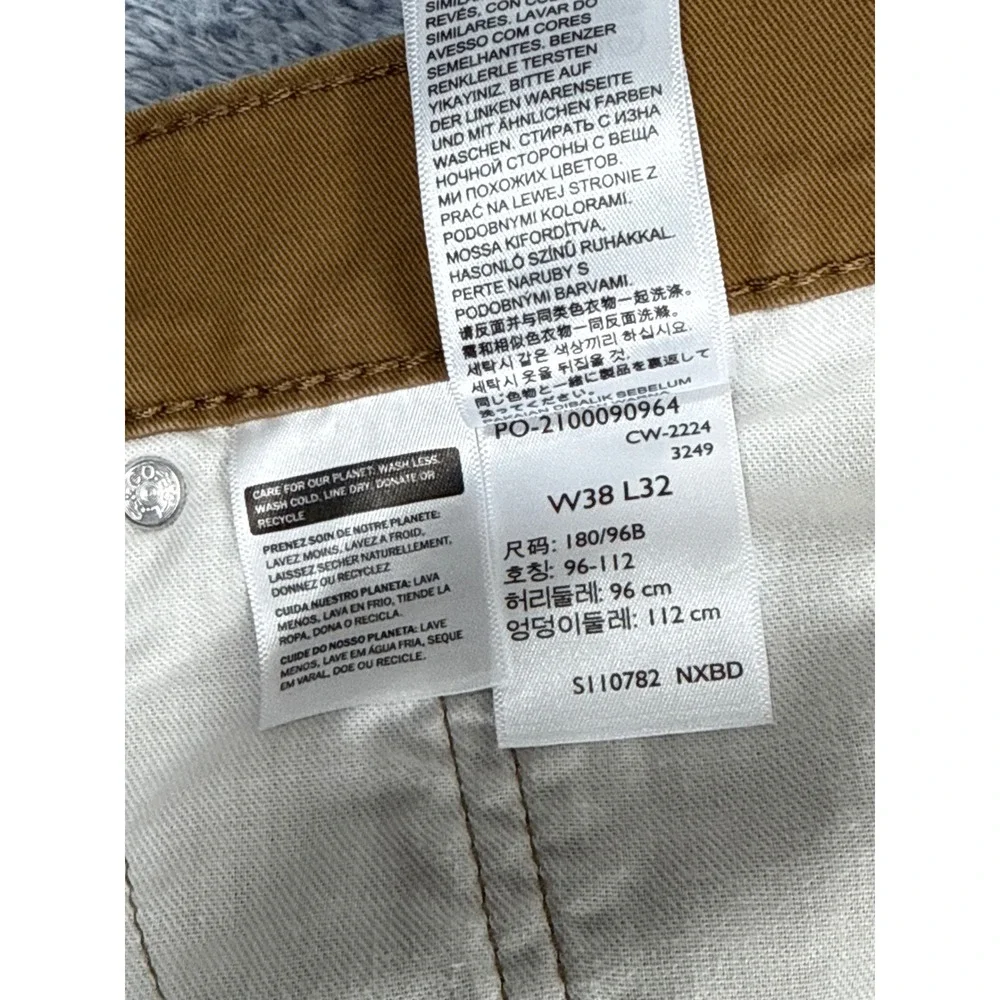 Levis 505 Regular Fit Pants Mens 38x32 Brown Straight Leg Twill Trousers 9388